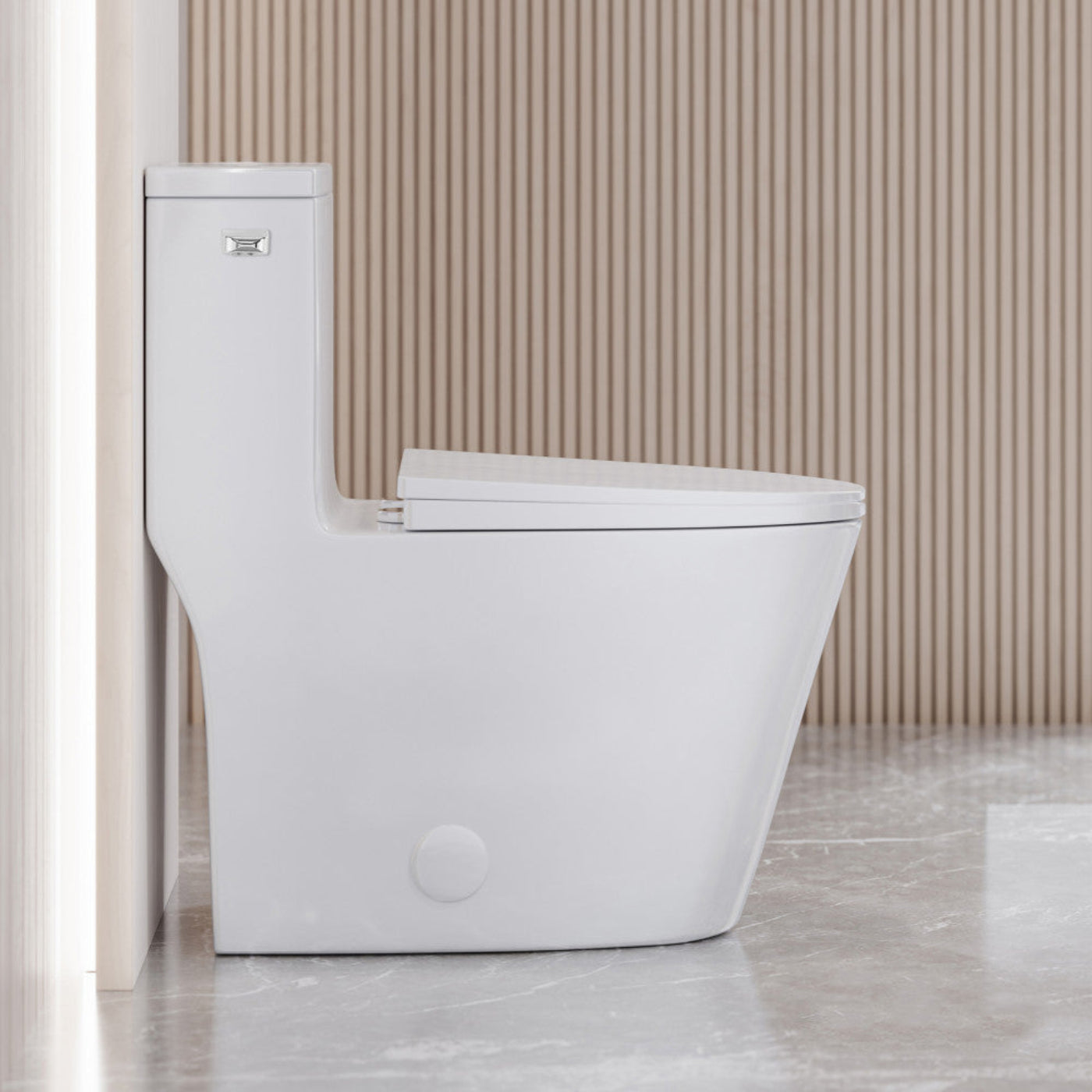Swiss Madison Dreux One-Piece 12" Rough-in 1.28 GPF Left Flush Elongated Toilet in Glossy White - SM-1T182