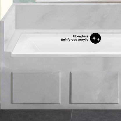 Swiss Madison Voltaire 60 x 32 Right Drain Soaking Alcove Bathtub in Glossy White with Integrated Overflow, Drain Included - SM-AB0522GW