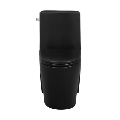 Swiss Madison St. Tropez One-Piece 10" Rough-in 1.28 GPF Left Flush Elongated Toilet in Matte Black - SM-1T273MB