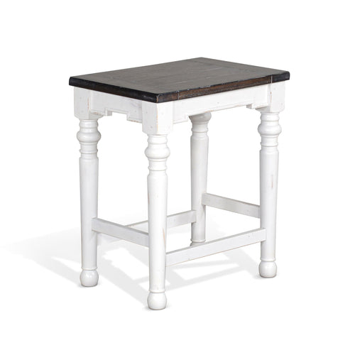 Sunny Designs Carriage House - Stool Wih Wood Seat (Set of 2) - Cottage White / Europen Dark - 1433EC-24