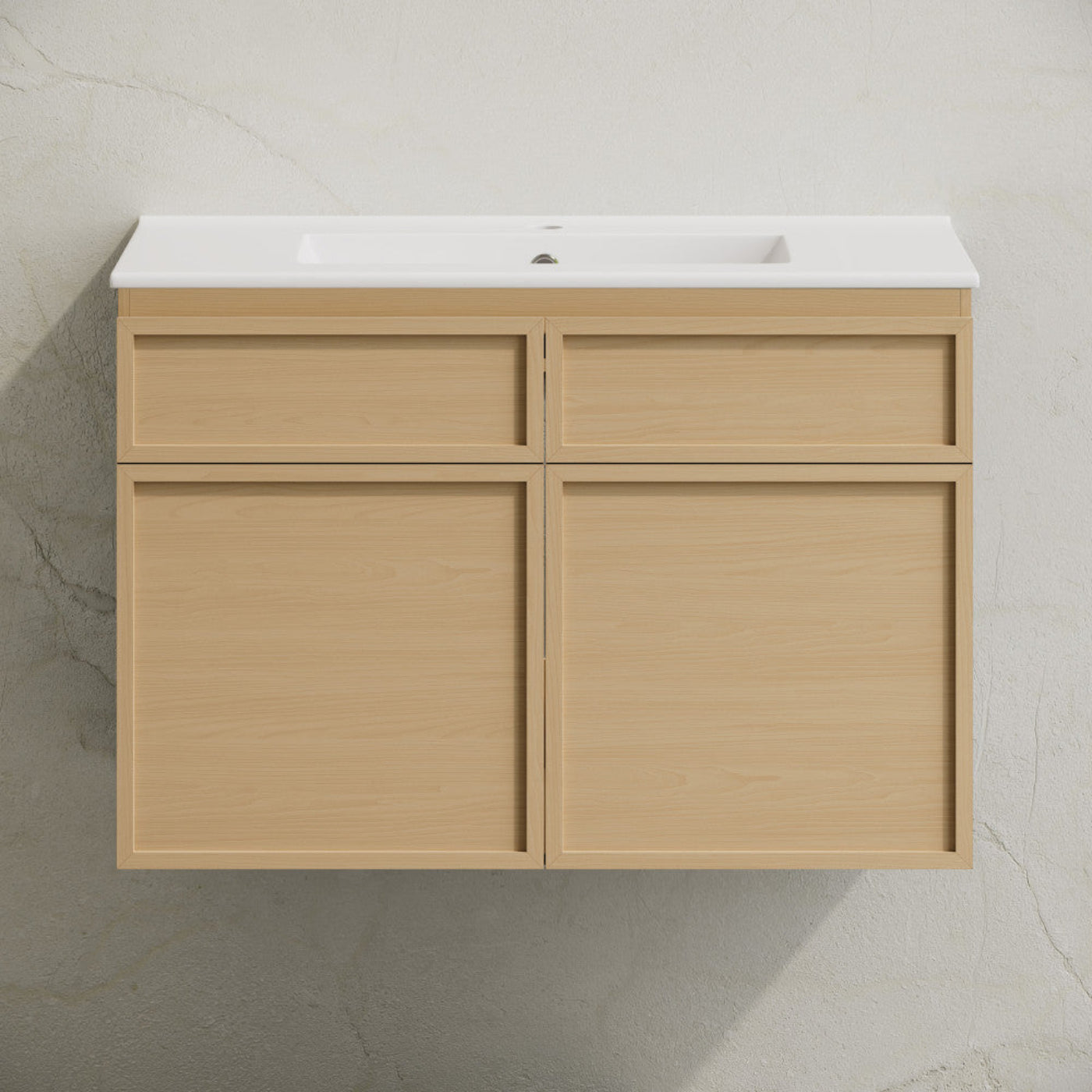 Swiss Madison St. Tropez 30" Wall-Mounted Bathroom Vanity in Natural Oak with Sink Top - SM-BV0825NO