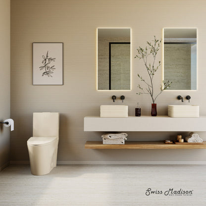 Swiss Madison St. Tropez One-Piece 12" Rough-in 1.1/1.6 GPF Dual Flush Elongated ADA Toilet in Matte Bisque - SM-1T0801BI