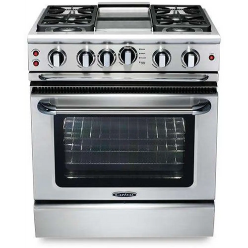 Capital 30" Precision Self Clean Gas Range, 4 Sealed Burners, Griddle - GSCR304GN