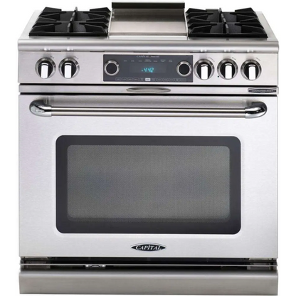 Capital 36" Connoisseurian Dual Fuel Range, 4 Open Burners, Griddle - COB362G2N