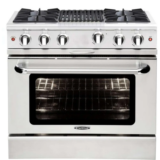 Capital 36" Culinarian Gas Range, 4 Open Burners, BBQ - MCOR364BN