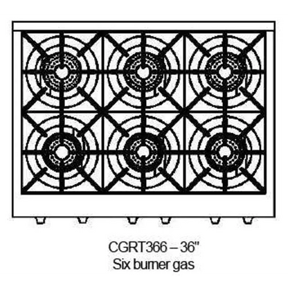 Capital 36" Culinarian Gas Rangetop, 6 Open Burners - CGRT366N
