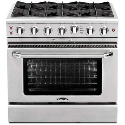 Capital 36" Culinarian Self Clean Gas Range, 6 Open Burners - CGSR366N