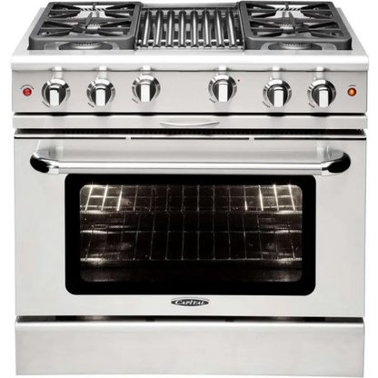 Capital 36" Precision Gas Range, 4 Sealed Burners, BBQ - MCR364BN