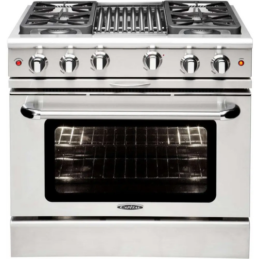 Capital 36" Precision Gas Range, 4 Sealed Burners, BBQ - MCR364BN