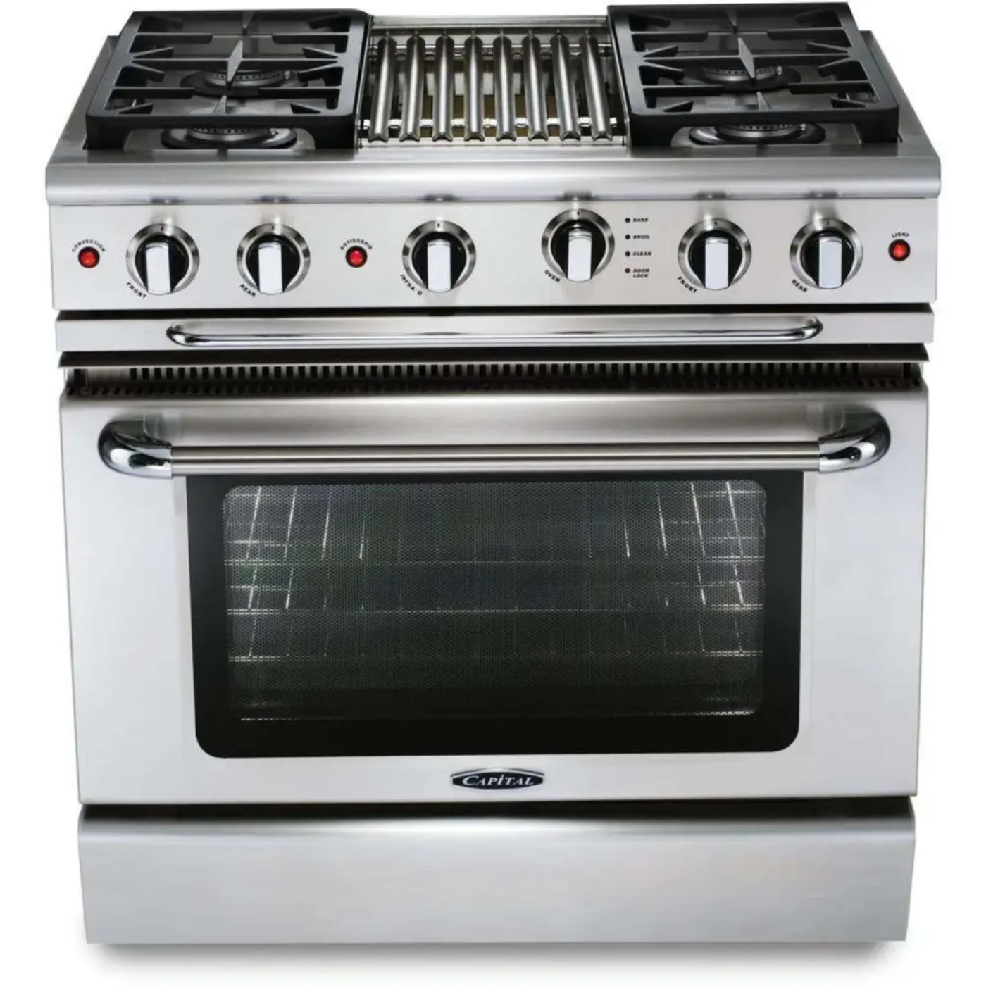 Capital 36" Precision Self Clean Gas Range, 4 Sealed Burners, Griddle - GSCR364GN
