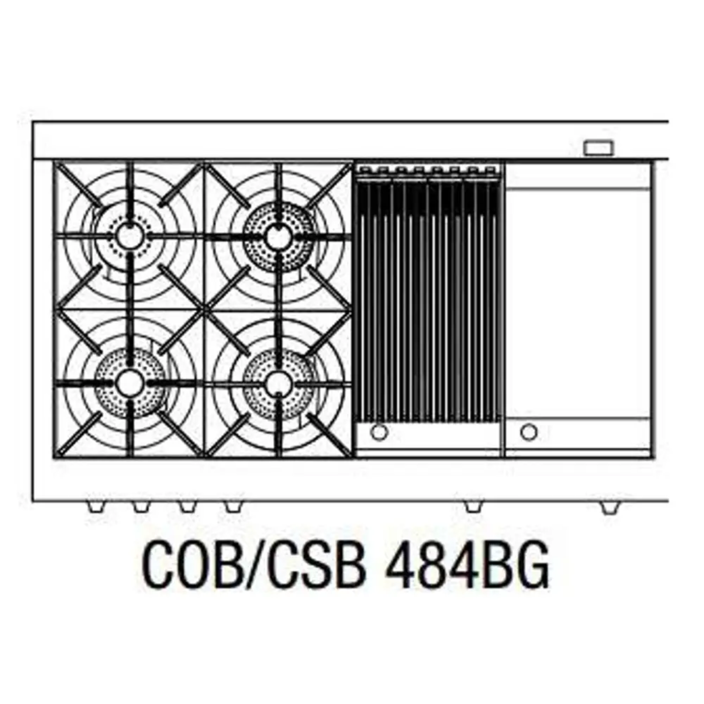 Capital 48" Connoisseurian Dual Fuel Range, 4 Open Burners, BBQ, Griddle - COB484BGN
