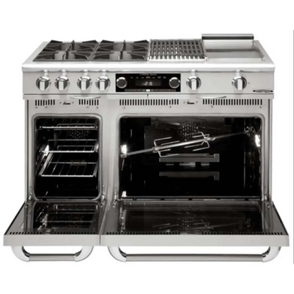 Capital 48" Connoisseurian Dual Fuel Range, 4 Open Burners, BBQ, Griddle - COB484BGN