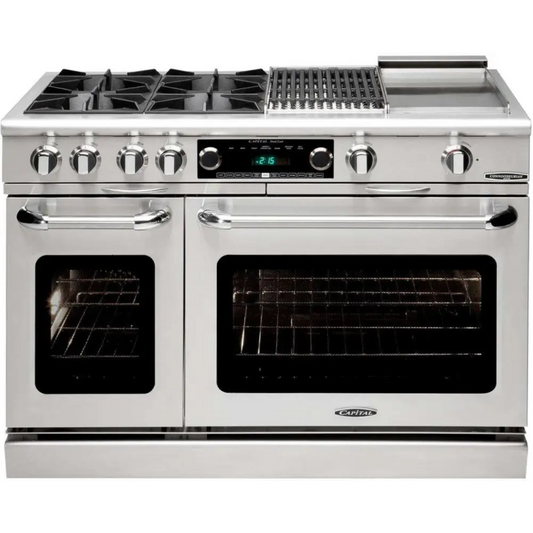 Capital 48" Connoisseurian Dual Fuel Range, 4 Open Burners, BBQ, Griddle - COB484BGN