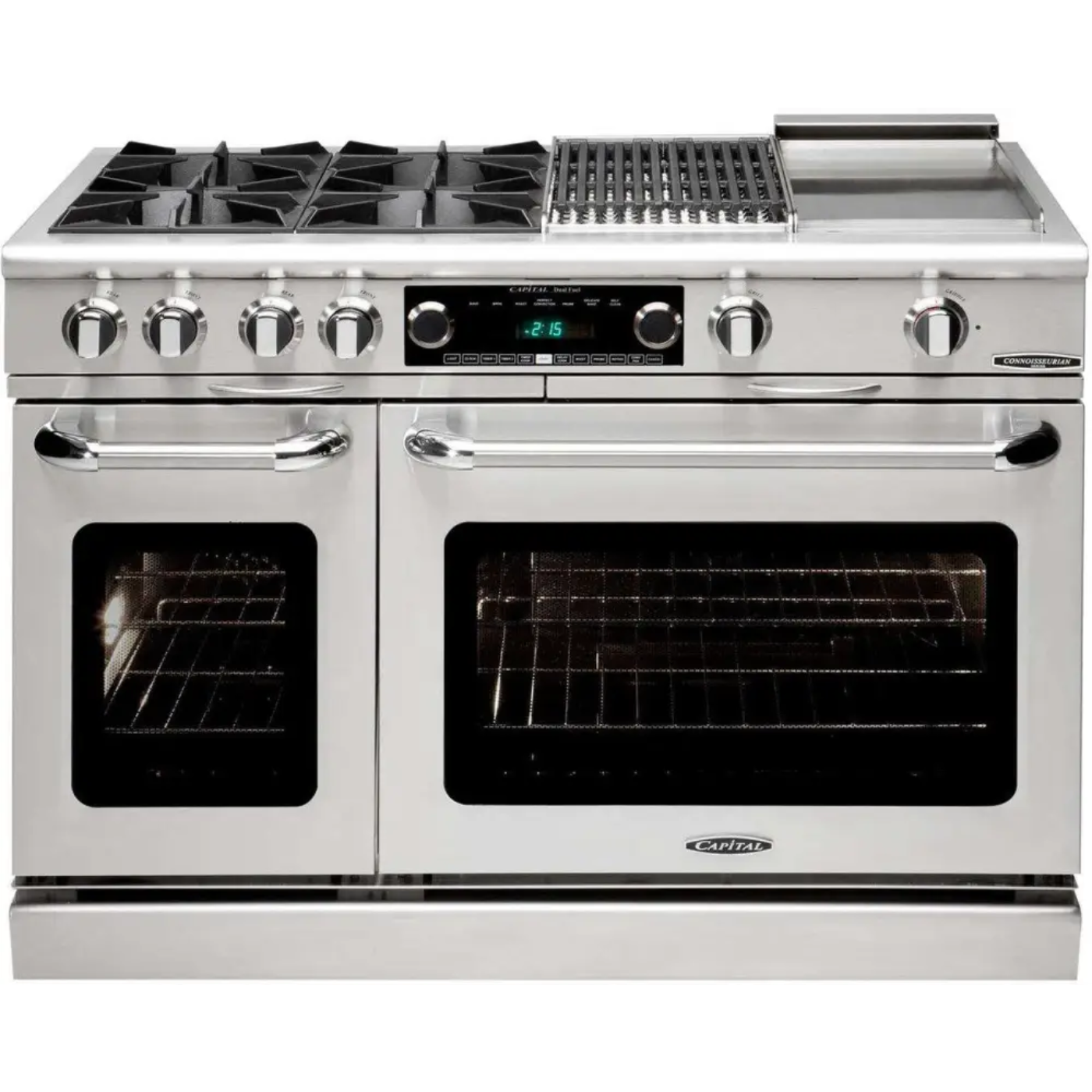 Capital 48" Connoisseurian Dual Fuel Range, 4 Open Burners, BBQ, Griddle - COB484BGN