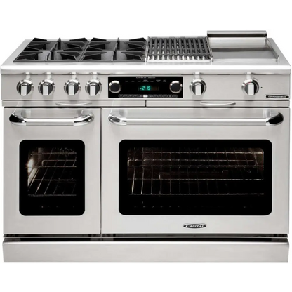 Capital 48" Connoisseurian Dual Fuel Range, 4 Open Burners, BBQ, Griddle - COB484BGN