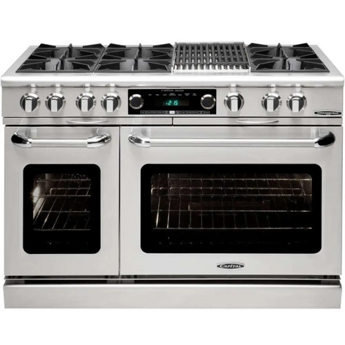 Capital 48" Connoisseurian Dual Fuel Range, 6 Open Burners, BBQ - COB484B2N