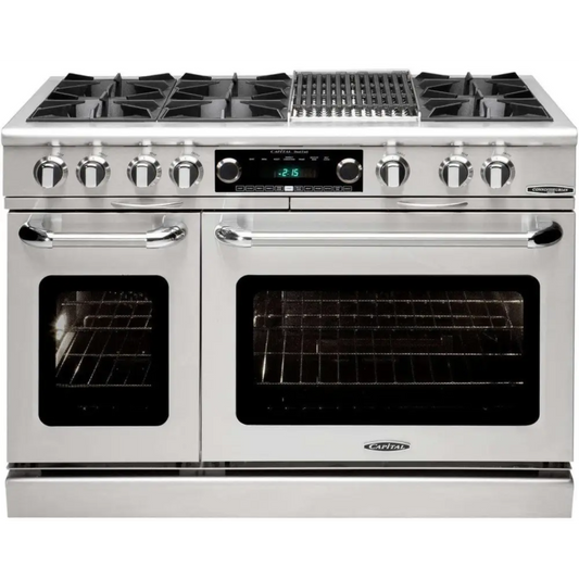 Capital 48" Connoisseurian Dual Fuel Range, 6 Open Burners, BBQ - COB484B2N