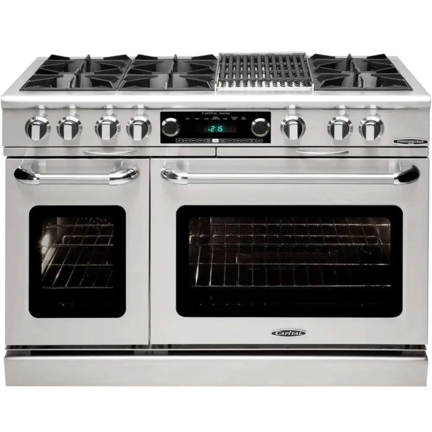 Capital 48" Connoisseurian Dual Fuel Range, 6 Open Burners, BBQ - COB484B2N
