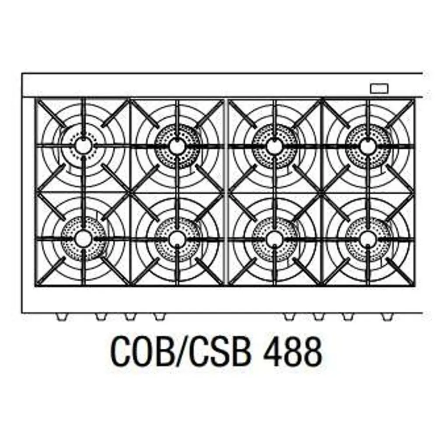 Capital 48" Connoisseurian Dual Fuel Range, 8 Open Burners- COB488N