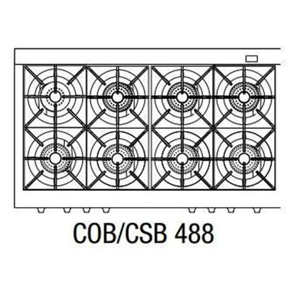 Capital 48" Connoisseurian Dual Fuel Range, 8 Open Burners- COB488N