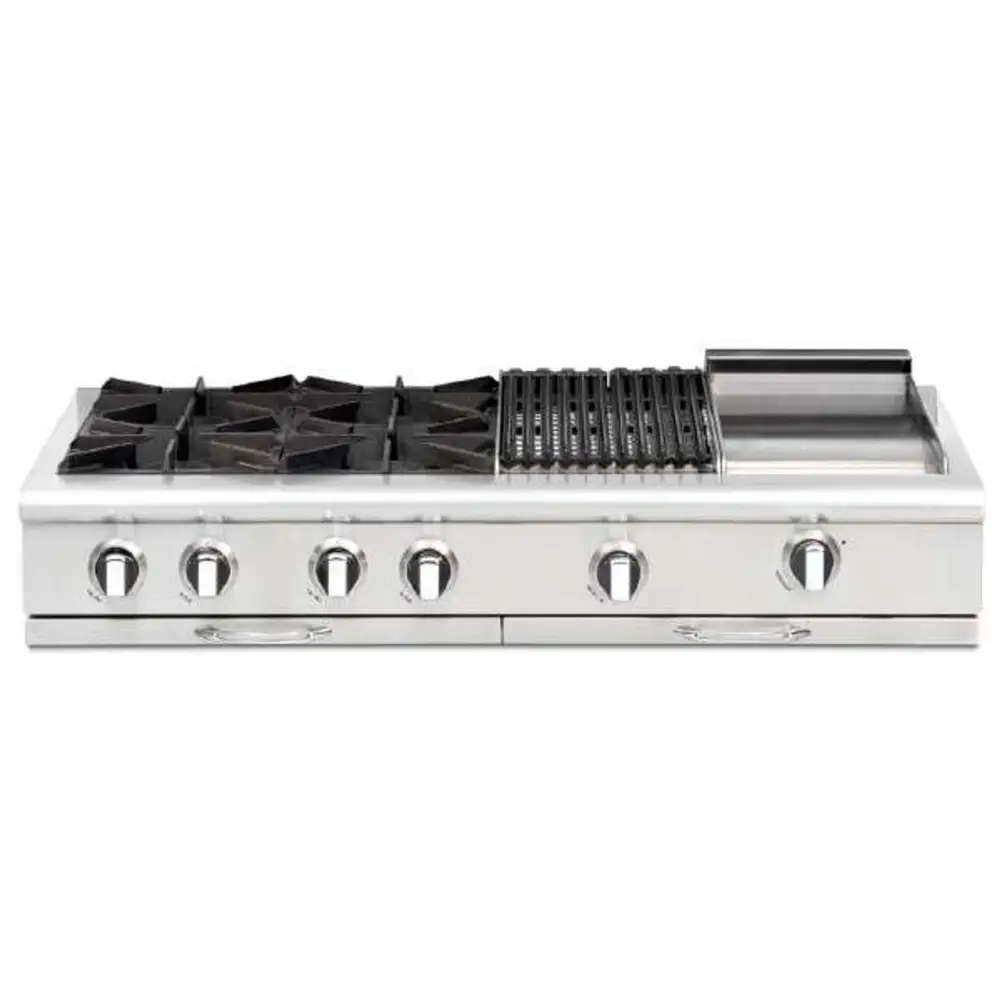 Capital 48" Culinarian Gas Rangetop, 4 Open Burners, BBQ, Griddle