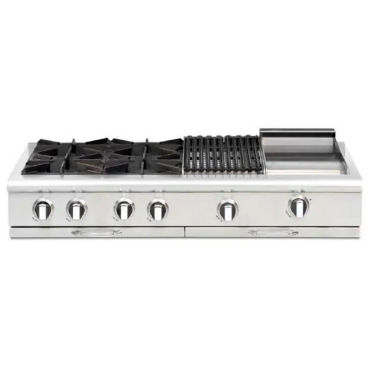 Capital 48" Culinarian Gas Rangetop, 4 Open Burners, BBQ, Griddle