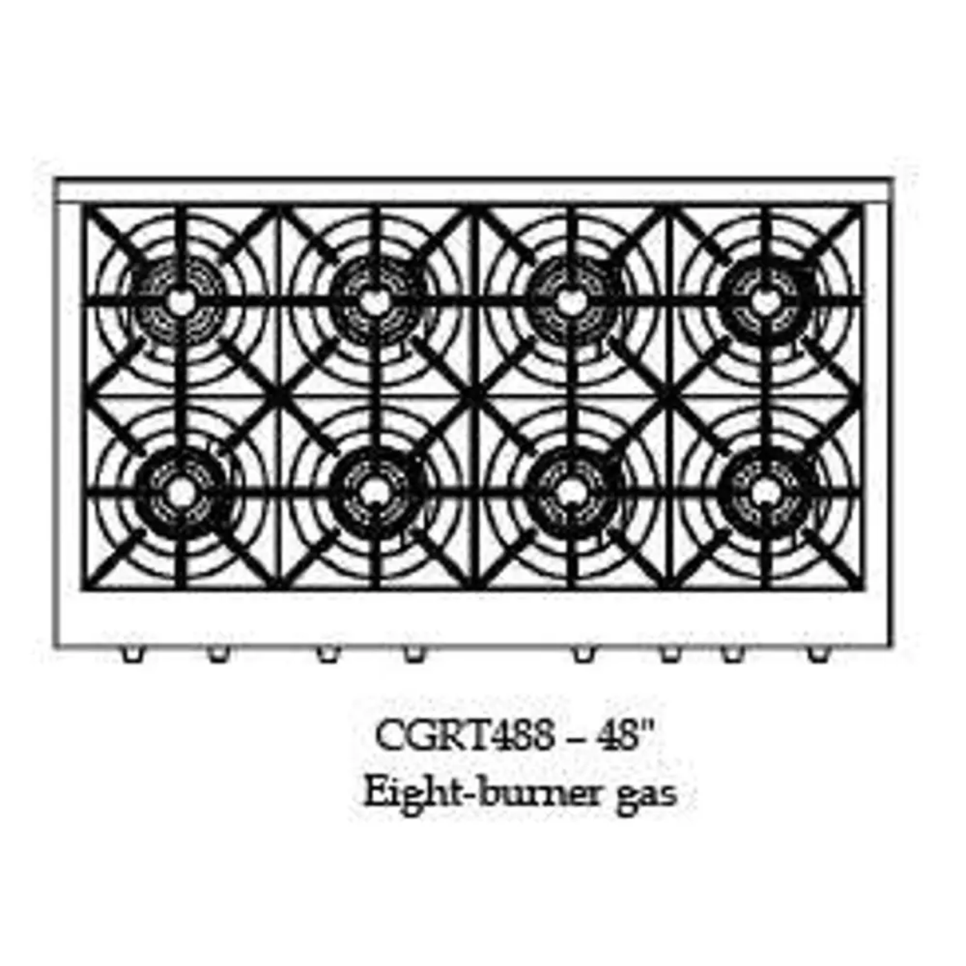 Capital 48" Culinarian Gas Rangetop, 8 Open Burners - CGRT488N