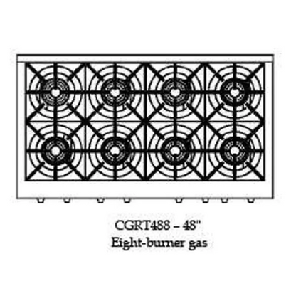 Capital 48" Culinarian Gas Rangetop, 8 Open Burners - CGRT488N