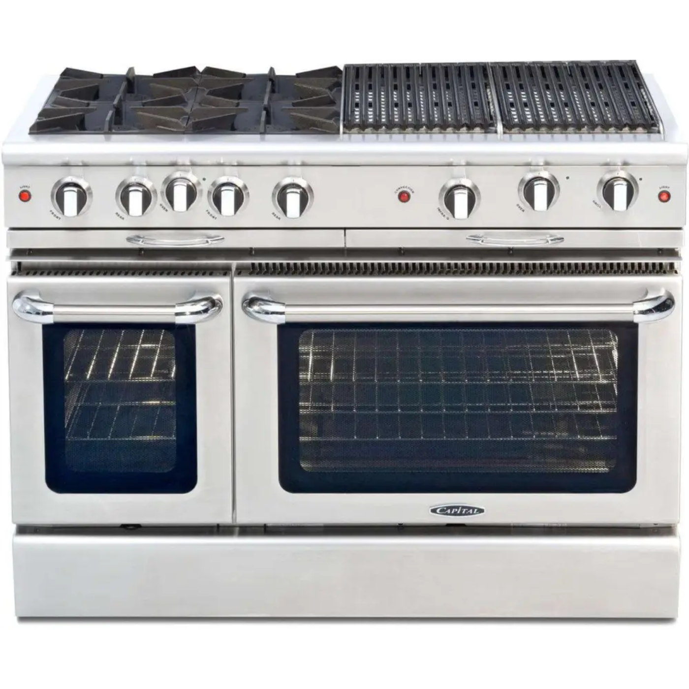 Capital 48" Culinarian Self Clean Gas Range, 4 Open Burners, BBQ - CGSR484BBN