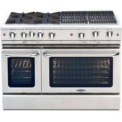 Capital 48" Culinarian Self Clean Gas Range, 4 Open Burners, BBQ - CGSR484BBN