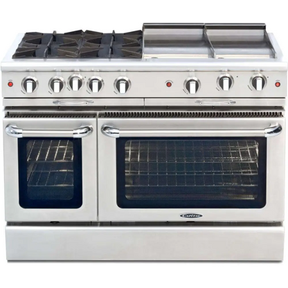 Capital 48" Culinarian Self Clean Gas Range, 4 Open Burners, BBQ, Griddle - CGSR484BGN