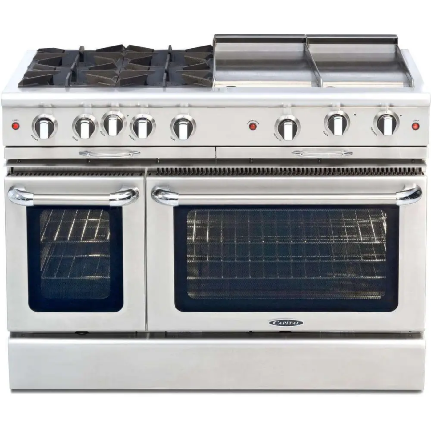 Capital 48" Culinarian Self Clean Gas Range, 4 Open Burners, BBQ, Griddle - CGSR484BGN