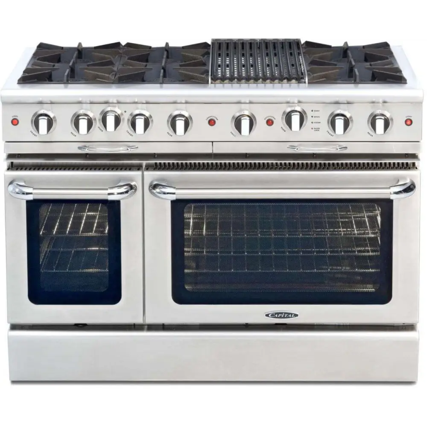 Capital 48" Culinarian Self Clean Gas Range, 6 Open Burners, BBQ - CGSR484B2N