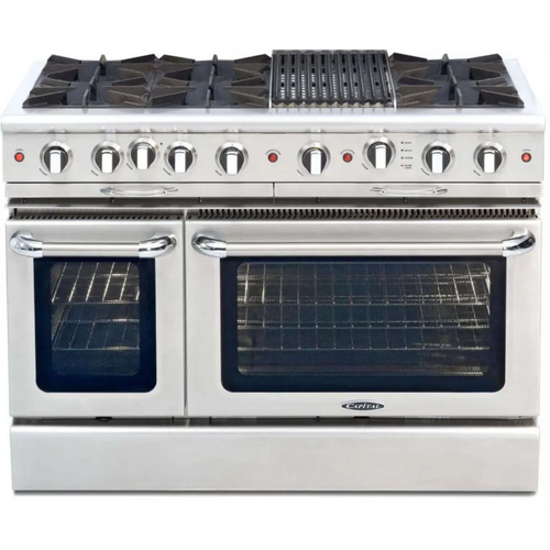 Capital 48" Culinarian Self Clean Gas Range, 6 Open Burners, BBQ - CGSR484B2N