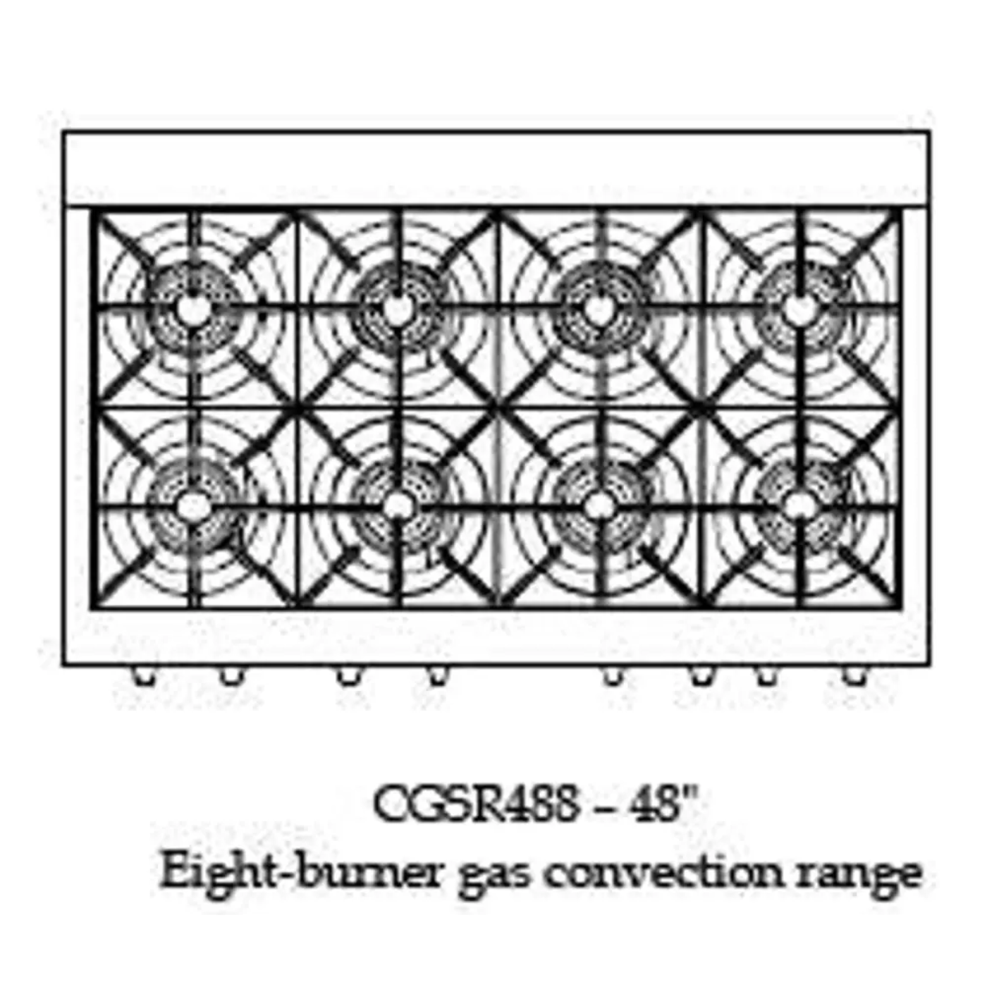 Capital 48" Culinarian Self Clean Gas Range, 8 Open Burners - CGSR488N
