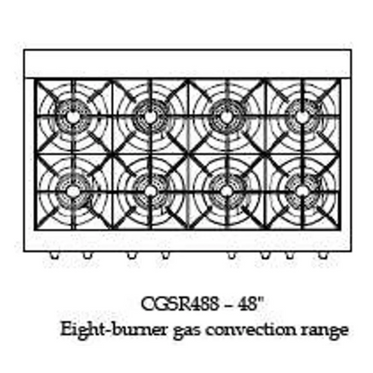 Capital 48" Culinarian Self Clean Gas Range, 8 Open Burners - CGSR488N
