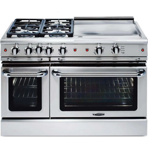 Capital 48" Precision Self Clean Gas Range, 4 Sealed Burners, Griddle - GSCR484GN
