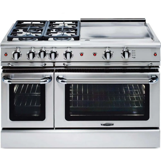Capital 48" Precision Self Clean Gas Range, 4 Sealed Burners, Griddle - GSCR484GN
