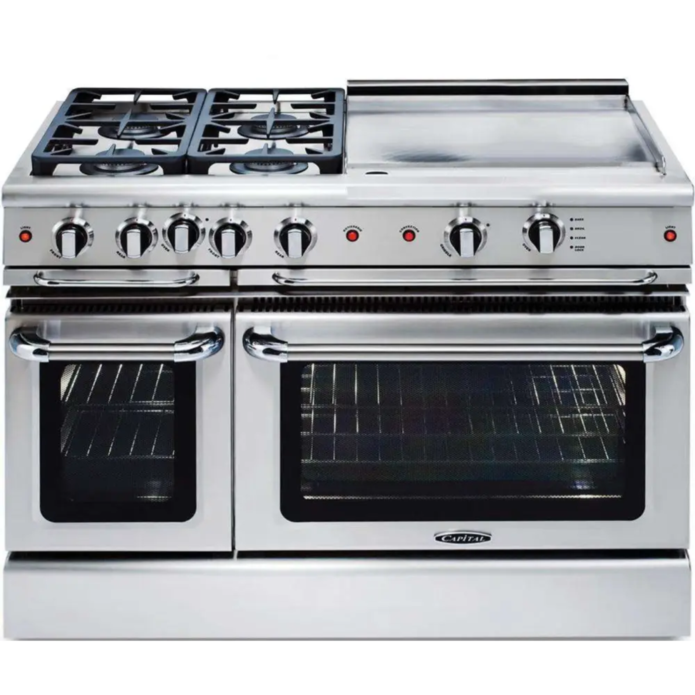 Capital 48" Precision Self Clean Gas Range, 4 Sealed Burners, Griddle - GSCR484GN