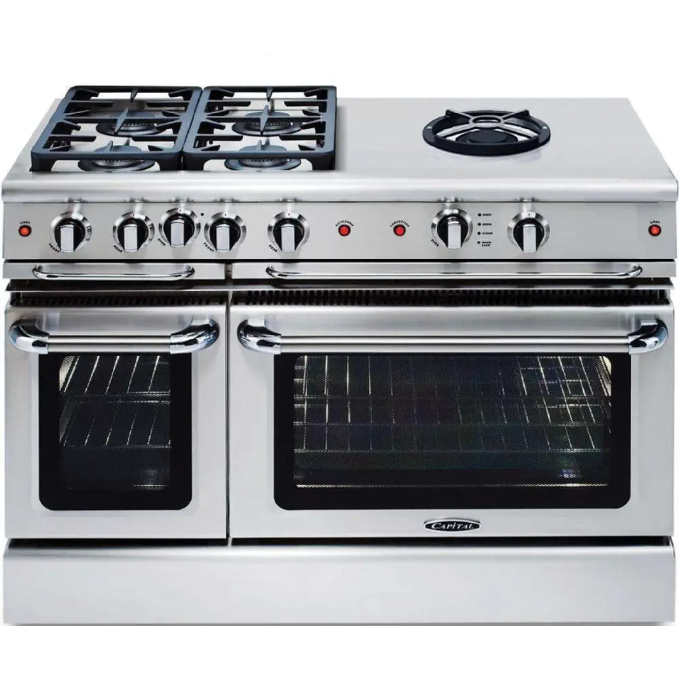 Capital 48" Precision Self Clean Gas Range, 4 Sealed Burners, Power Wok - GSCR484WN