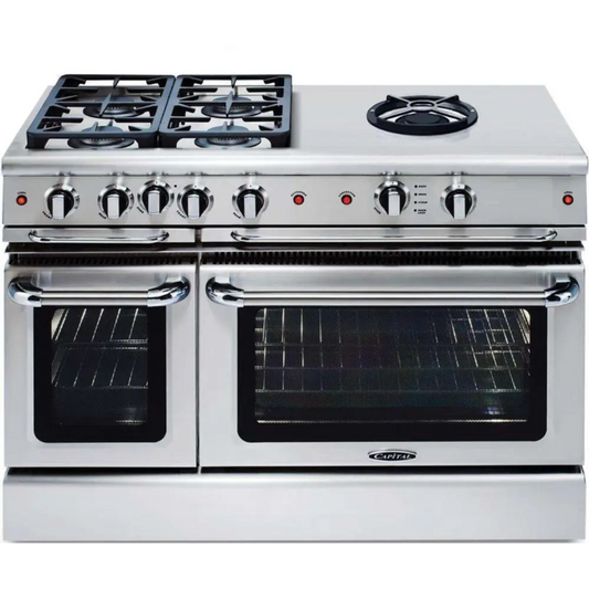 Capital 48" Precision Self Clean Gas Range, 4 Sealed Burners, Power Wok - GSCR484WN