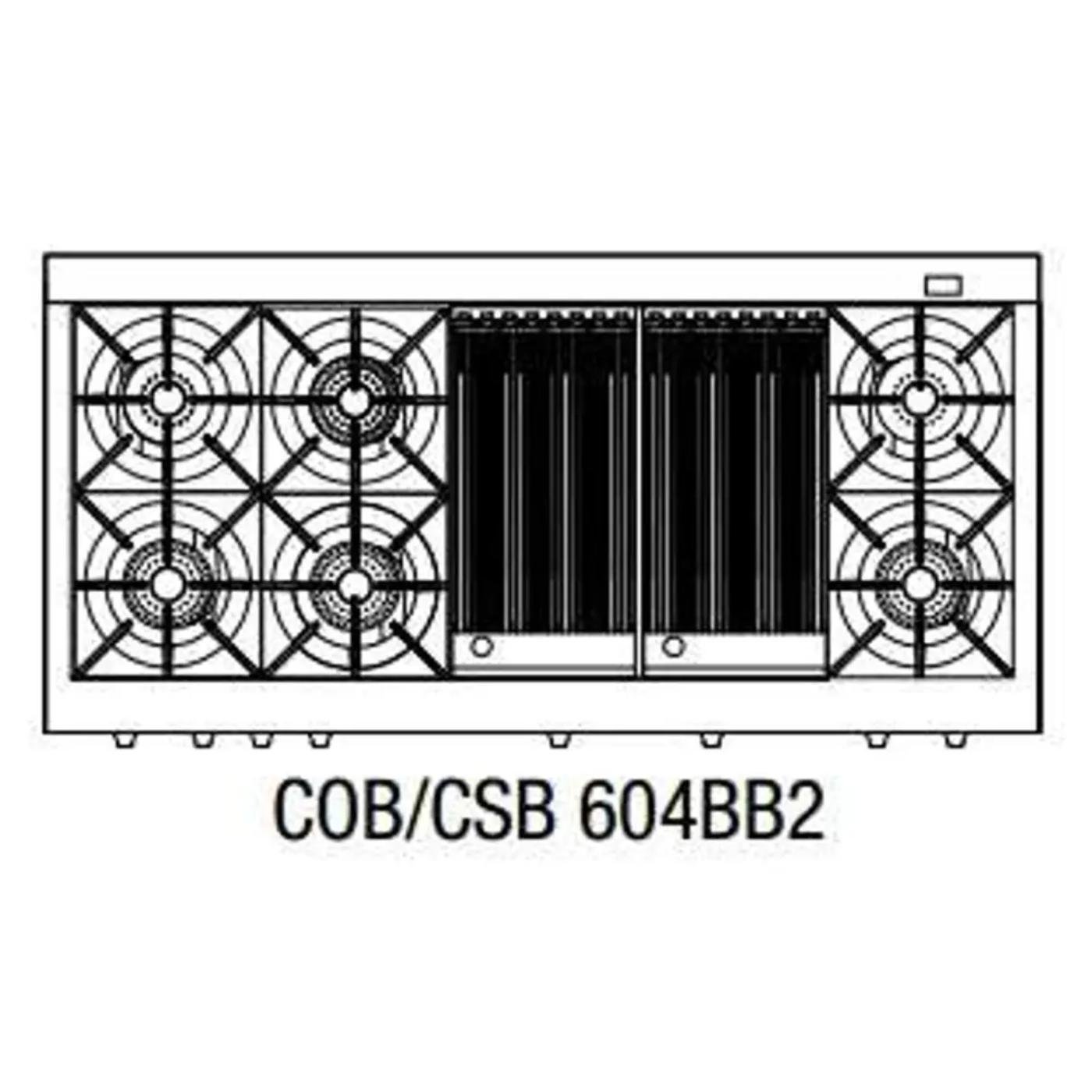Capital 60" Connoisseurian Dual Fuel Range, 6 Open Burners, BBQ - COB604BB2N