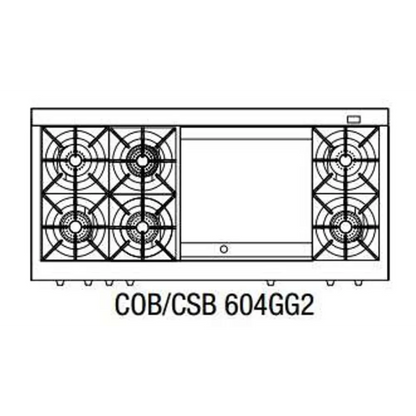 Capital 60" Connoisseurian Dual Fuel Range, 6 Open Burners, Griddle - COB604GG2N