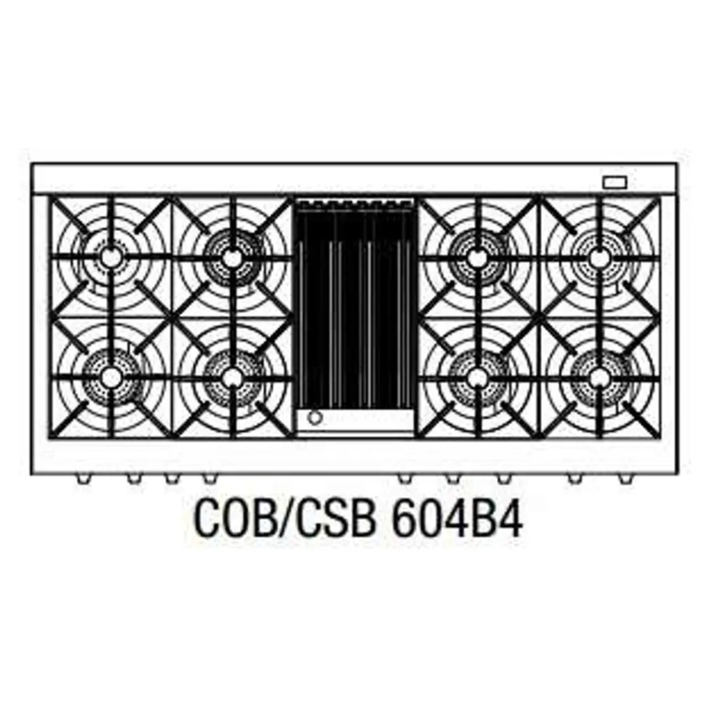 Capital 60" Connoisseurian Dual Fuel Range, 8 Open Burners, BBQ - COB604B4N