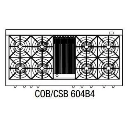 Capital 60" Connoisseurian Dual Fuel Range, 8 Open Burners, BBQ - COB604B4N