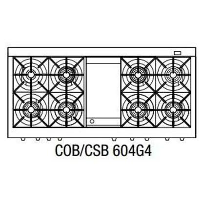 Capital 60" Connoisseurian Dual Fuel Range, 8 Open Burners, Griddle - COB604G4N