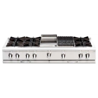 Capital 60" Culinarian Gas Rangetop, 6 Open Burners, Griddle - CGRT604GG2N