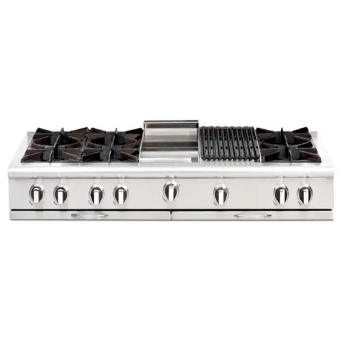 Capital 60" Culinarian Gas Rangetop, 6 Open Burners, Griddle - CGRT604GG2N
