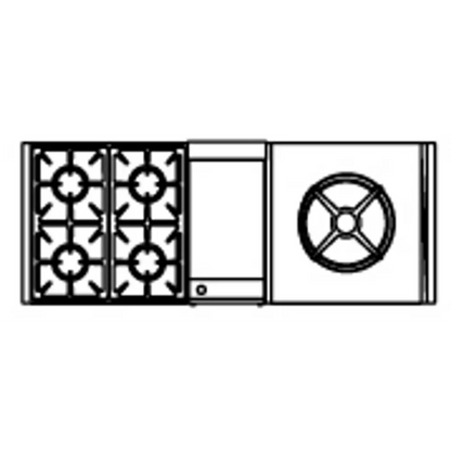 Capital 60" Precision Self Clean Gas Range, 4 Sealed Burners, Griddle, Power Wok - GSCR604GWN