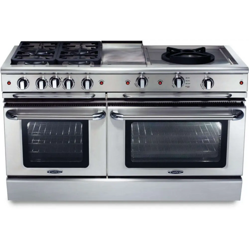 Capital 60" Precision Self Clean Gas Range, 4 Sealed Burners, Griddle, Power Wok - GSCR604GWN